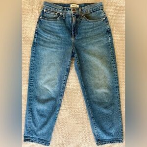 EUC⚡️Madewell Balloon Jeans 28P Petite(WM) High-Rise Tapered Denim 24.5” Inseam